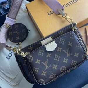 Louis Vuitton Mahjong Bag Three-piece Set Three-piece Set Pink Ribbon